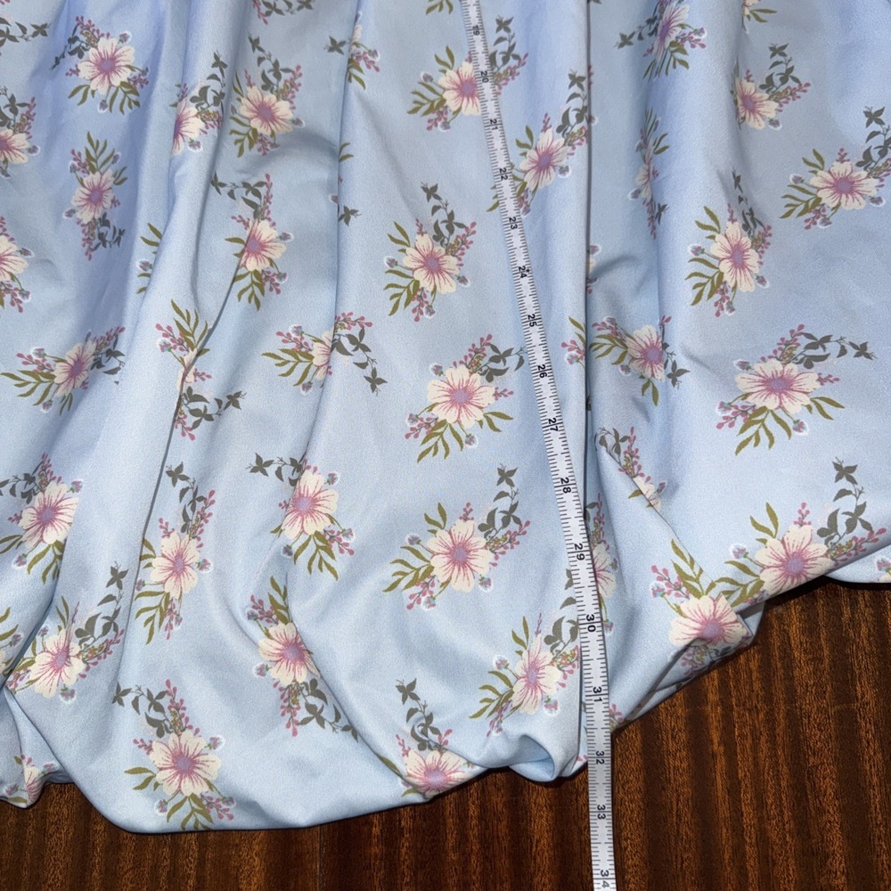 Free People In A Bubble Mini Dress Women's Size Medium Blue Floral Adjustable - Picture 8 of 10